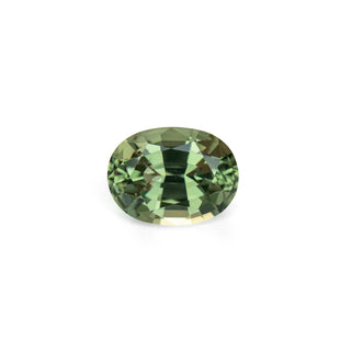 Green oval brilliant cut sapphire