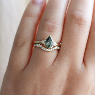 1.40ct Lagoon Pear Green Sapphire Ring