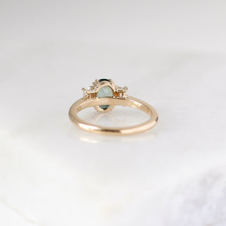 Trilogy Oval Green Sapphire Ring detailed rear view 