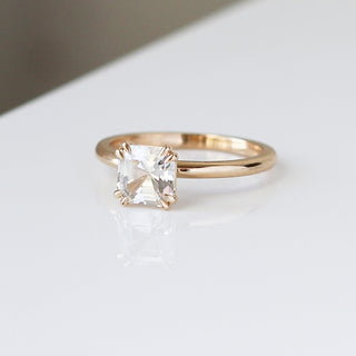 Asscher Cut Sapphire Ring quarter view