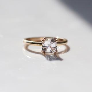 Asscher Cut Sapphire Ring in sunlight