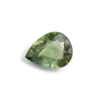 Green double cut pear sapphire