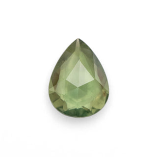 Green double cut pear sapphire