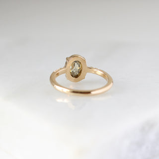  Oval Champagne Salt & Pepper Diamond Ring rear detailed view