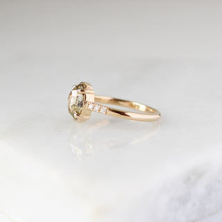  Oval Champagne Salt & Pepper Diamond Ring side view