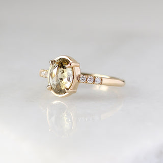  Oval Champagne Salt & Pepper Diamond Ring quarter view