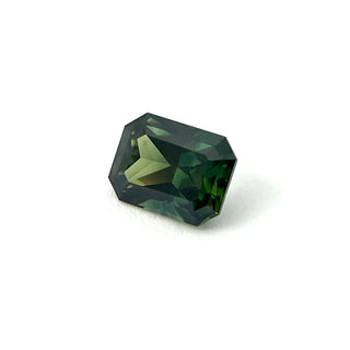1.72ct Radiant Cut Green Sapphire tilted diagonally