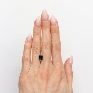 1.72ct Radiant Cut Green Sapphire on hand