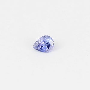 Pear shaped purple sapphire front view