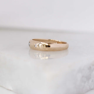 Domed diamond band side view