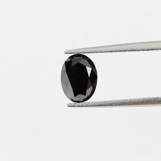 Oval shaped black diamond