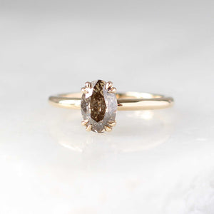 Champagne salt and pepper diamond solitaire ring