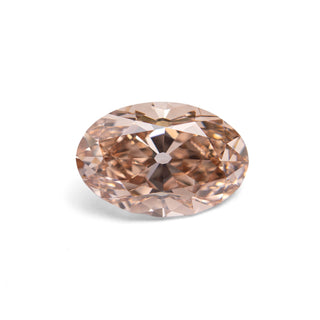 Champagne oval old mine cut lab created diamond