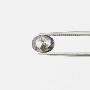 Oval shaped salt and pepper diamond front view
