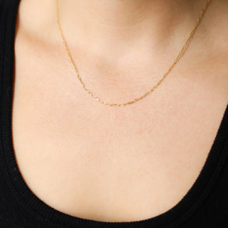 Paper Clip Chain being worn