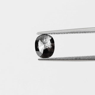 Cushion shaped salt and pepper diamond front view