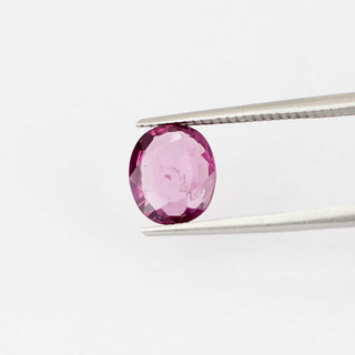 Oval shaped pink spinel front view