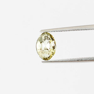 Oval shaped green salt and pepper diamond front view
