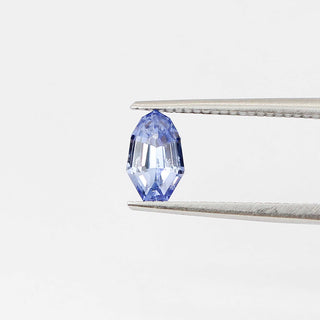 Shield shaped blue sapphire front view
