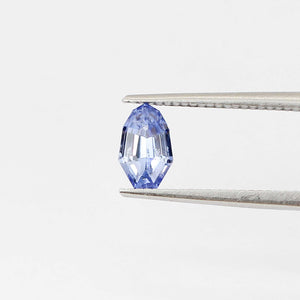 Shield shaped blue sapphire front view