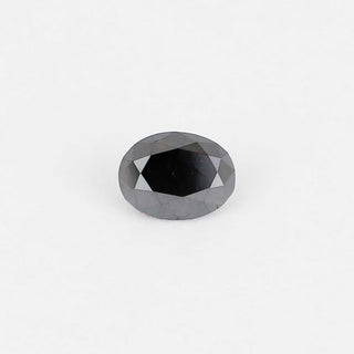 Oval shaped black diamond front view