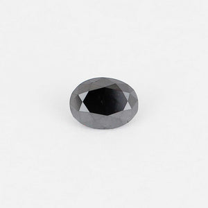 Oval shaped black diamond front view