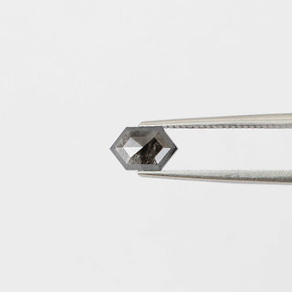 Hexagon shaped salt and pepper diamond front view
