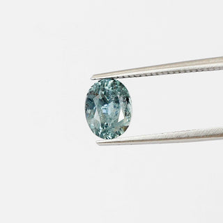 Oval shaped blue sapphire front view