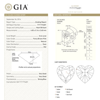 0.44ct 4.83x5.16x2.60mm GIA VS2 Fancy Deep Brown-Pink Heart Brilliant 🇦🇺 24154-01