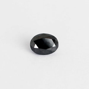 Oval shaped black diamond front view