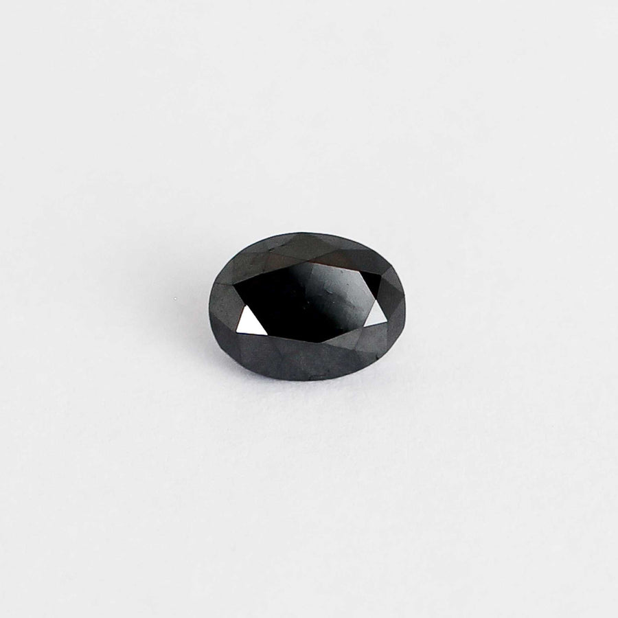 Oval shaped black diamond