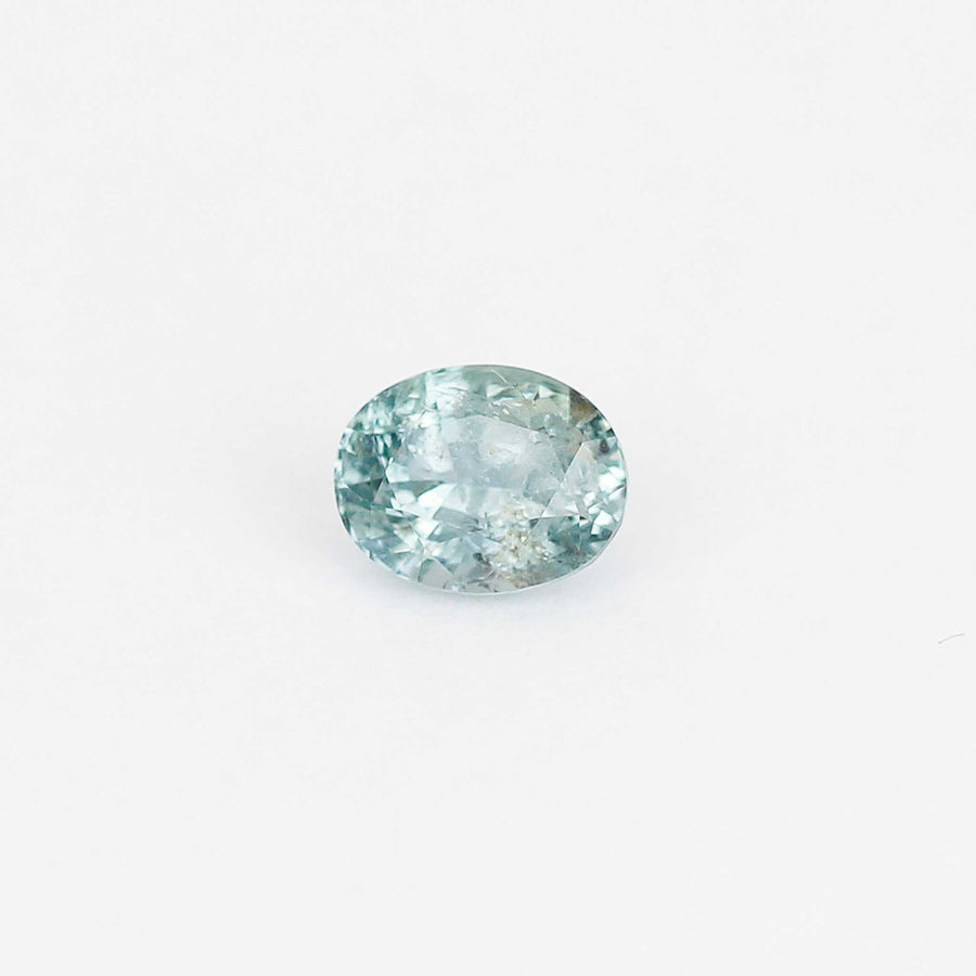 Oval shaped blue sapphire front view