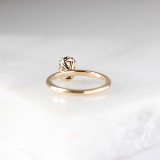 Champagne salt and pepper diamond solitaire ring back view