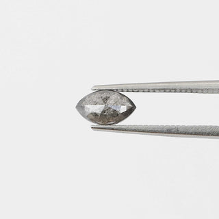 Marquise shaped salt and pepper diamond front view