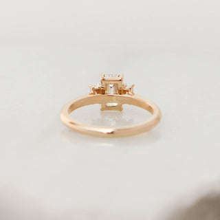 Emerald cut champagne diamond engagement ring under gallery view