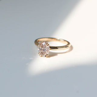 Champagne Oval Diamond Solitaire - Yuliya Chorna Jewellery