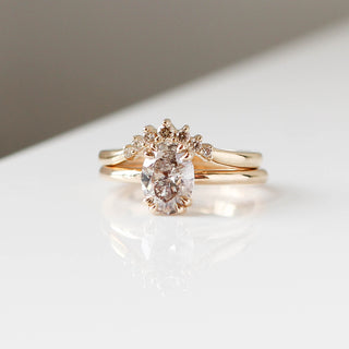 Champagne Oval Diamond Solitaire - Yuliya Chorna Jewellery