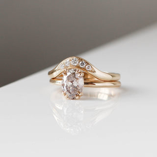 Champagne Oval Diamond Solitaire - Yuliya Chorna Jewellery