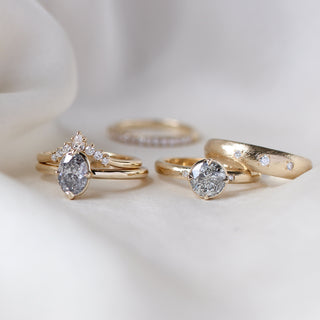 Classic bridal engagement rings and wedding bands with ethically sourced gemstones.