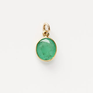 Large Emerald Bezel Charm front detailed view
