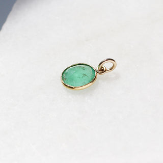 Large Emerald Bezel Charm quarter side view 