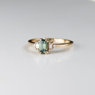0.75ct Misceo Emerald Cut Green Sapphire Ring