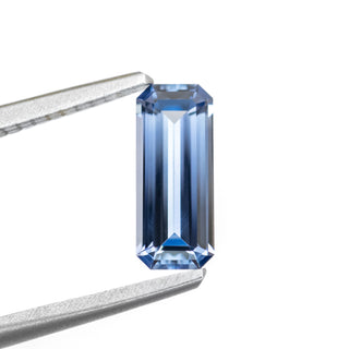 Emerald cut blue sapphire