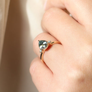 1.62ct Green Lagoon Pear Sapphire Ring