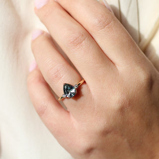 1.62ct Green Lagoon Pear Sapphire Ring