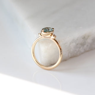 1.62ct Green Lagoon Pear Sapphire Ring