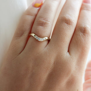 Large Diamond Wave Band on hand 