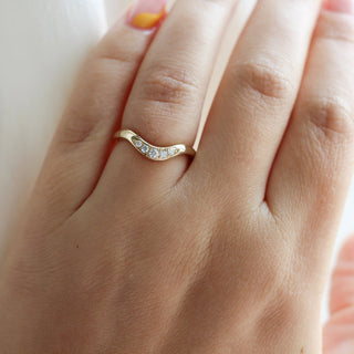 Large Diamond Wave Band on hand 