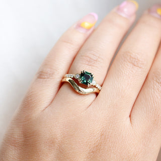 Nebula Green Sapphire & Diamond Ring - Yuliya Chorna Jewellery