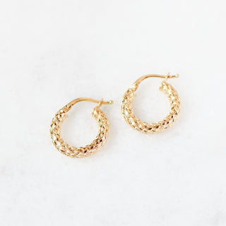 Diamond Cut Gold Hoop Earrings